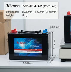 Ắc quy khô Vision EV31-115A-AM (12V-115AH)