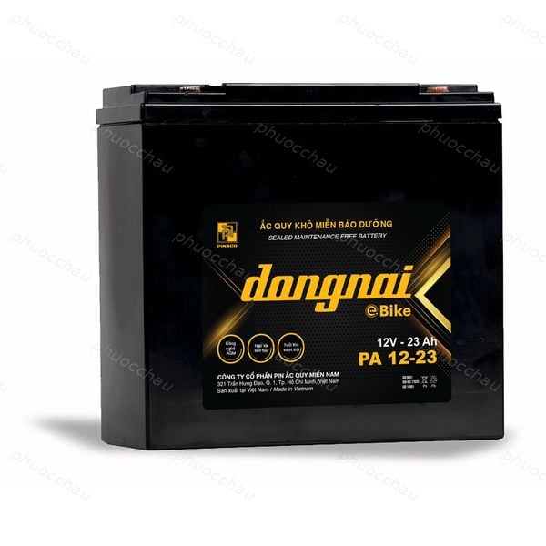 Ắc quy Dongnai PA 12-23 góc nghiêng bên trái