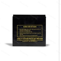 Ắc quy Dongnai PA 12-23 mặt sau có tem hướng dẫn sử dụng