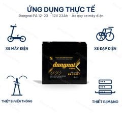 Ứng dụng ắc quy Dongnai PA 12-23: xe máy điện, xe đạp điện, thiết bị viễn thông