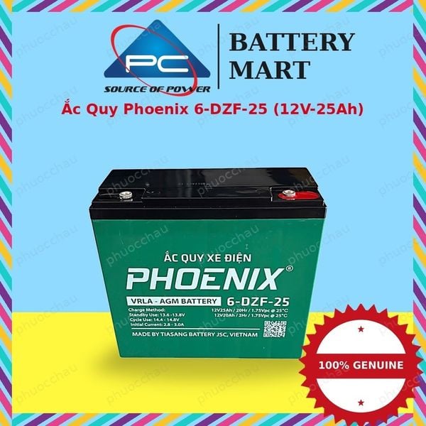Ắc quy Phoenix 6-DZF-25 12V 25Ah — BatteryMart Ắc Quy Phước Châu