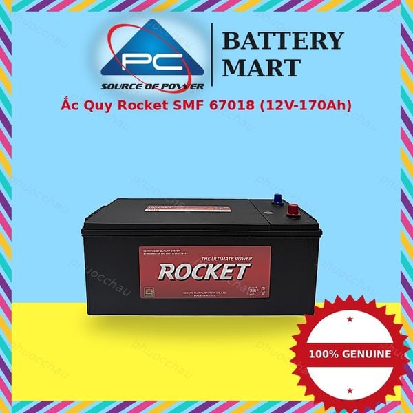 Ắc quy Rocket SMF 67018 chính hãng tại BatteryMart Phước Châu