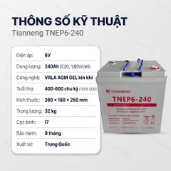 Cọc bình TNEP6-240: cực dương (+) vòng đỏ, cực âm (-) vòng xanh, loại I7