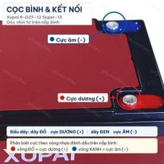 Cọc bình và cách đấu nối ắc quy Xupai 6-DZF-12 Super-15