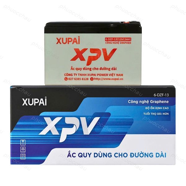 Bình và hộp ắc quy Xupai 6-DZF-13 XPV-13 dùng cho xe đạp điện, xe máy điện