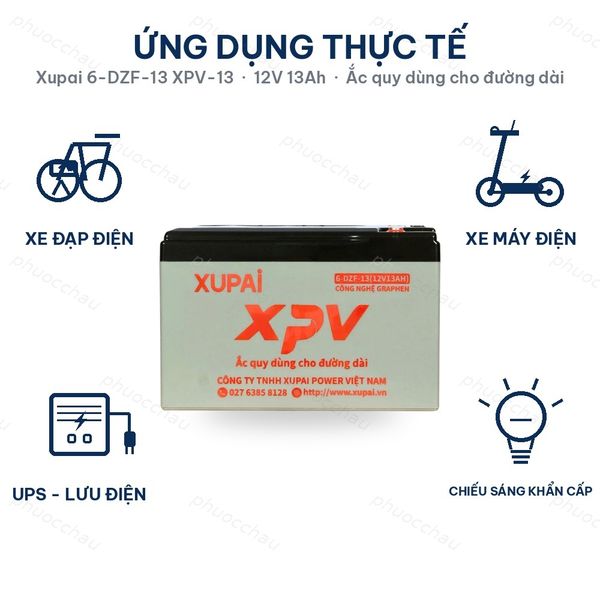 Ứng dụng ắc quy Xupai 6-DZF-13 XPV-13: xe đạp điện, xe máy điện, xe điện dân dụng