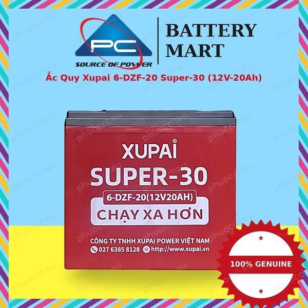 Ắc quy Xupai 6-DZF-20 Super-30 12V 20Ah — BatteryMart Ắc Quy Phước Châu