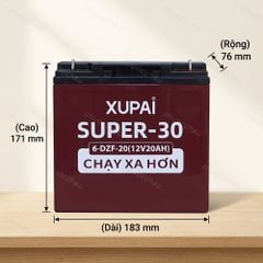 Ắc Quy Xupai 6-DZF-20 Super-30 (12V 20Ah)