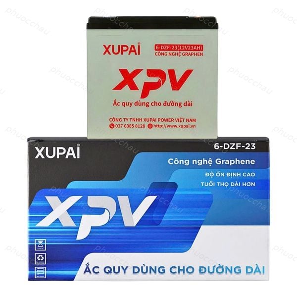 Bình và hộp ắc quy Xupai 6-DZF-23 XPV-23 dùng cho xe đạp điện, xe máy điện