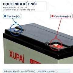 Cọc bình và cách đấu nối ắc quy Xupai 6-DZF-23 XPV-23
