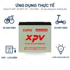 Ứng dụng ắc quy Xupai 6-DZF-23 XPV-23: xe đạp điện, xe máy điện, xe điện dân dụng