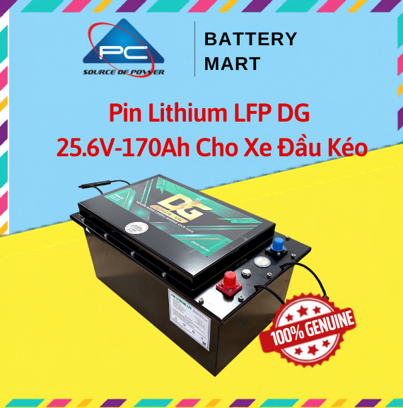 Bình Ắc Quy Lithium LFP DG 25.6V-170Ah – Pin LiFePO4 Chuyên Dụng Cho Xe Tải Howo, Sinotruck, Ắc Quy Cho Xe Đầu Kéo Trung Quốc