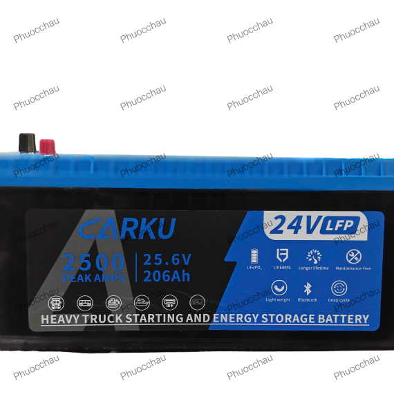 Ắc Quy Lithium LFP Carku CB-11B 24V 206AH Dùng Cho Xe Tải Howo, Sinotruck, Ắc Quy Cho Xe Đầu Kéo Trung Quốc, Tàu Thuyền