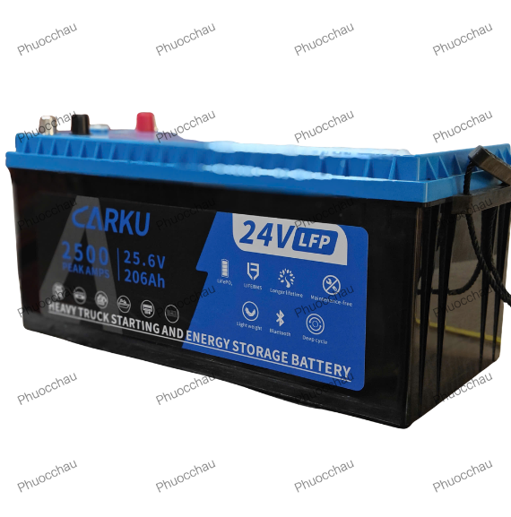 Ắc Quy Lithium LFP Carku CB-11B 24V 206AH Dùng Cho Xe Tải Howo, Sinotruck, Ắc Quy Cho Xe Đầu Kéo Trung Quốc, Tàu Thuyền
