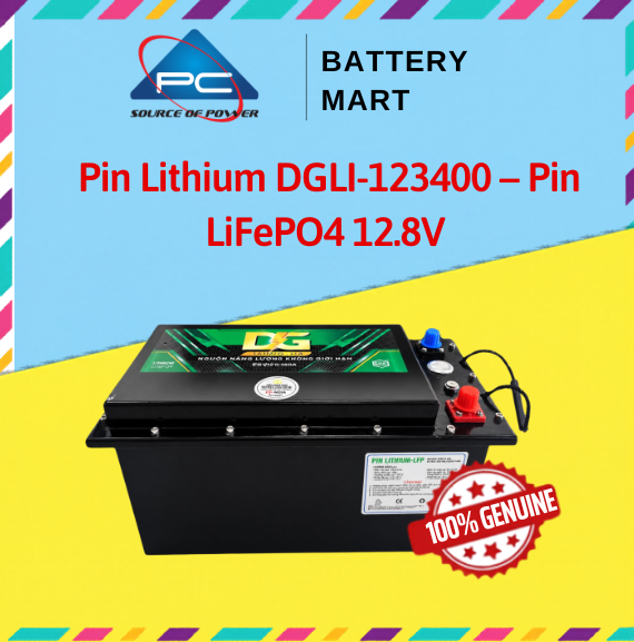 Bình Ắc Quy Lithium LFP DGLI-123400 – Pin LiFePO4 12.8V chuyên dụng cho các dòng xe đầu kéo Mỹ, xe tải