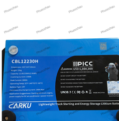 Ắc Quy Lithium LFP Carku CB-16B 12v 230ah dùng cho xe đầu kéo MỸ 4 bình