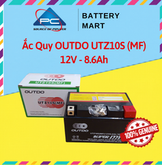 Ắc quy xe mô tô phân khối lớn OUTDO UTZ10S 12V 8.6Ah ảnh quảng cáo kèm vỏ hộp và tem chính hãng