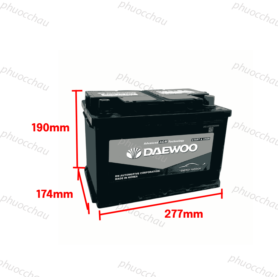 Ắc Quy Daewoo AMG 70 LN3 12V 70AH