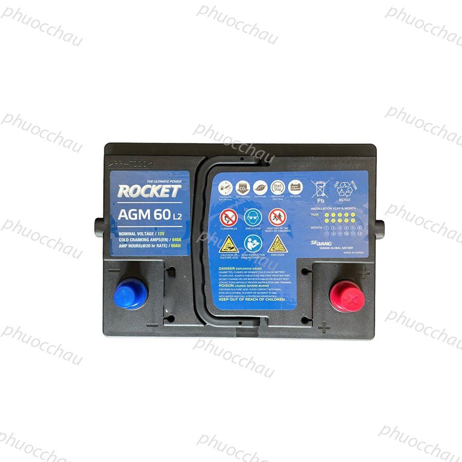 Ắc Quy ROCKET AGM 60 L2 12V-60Ah
