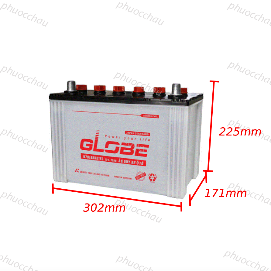 Bình Ắc Quy Globe N70 12V 70Ah