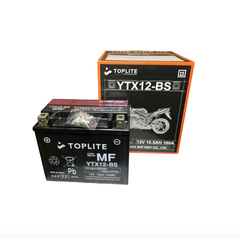 Ắc quy xe moto Toplite YTX12-BS 12V 10AH, dùng cho Suzuki B-King/Hayabusa, Honda, Kawasaki, Ducati, Triumph