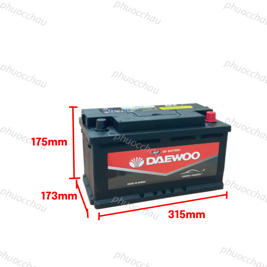 Ắc Quy Daewoo DIN 58014 12V 80AH