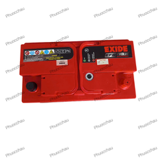 Ắc quy EXIDE EFB L4 12V-80AH mặt trên tem cảnh báo và logo EFB EVOLVE