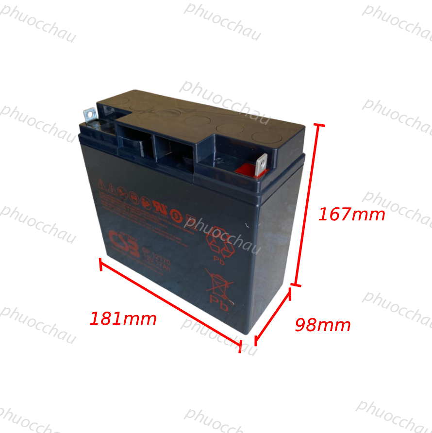 Ắc Quy CSB GP12170 12V 17Ah, Chuyên Dùng Cho Lưu Điện