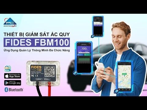 Thiết Bị Giám Sát Ắc Quy Fides FBM100 Dùng Cho Ắc Quy Ô Tô, Xe Máy, Xe Tải. Kết Nối Ứng Dụng Bằng Bluetooth iOS Android