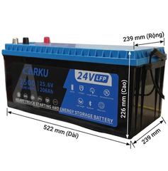 Ắc Quy Lithium LFP Carku CB-11B 24V 206AH Dùng Cho Xe Tải Howo, Sinotruck, Ắc Quy Cho Xe Đầu Kéo Trung Quốc, Tàu Thuyền