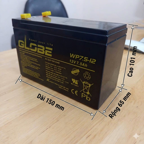 kích thước GLOBE WP7.5-12