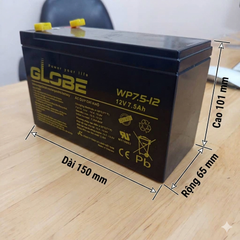 Bình Ắc Quy Cho UPS GLOBE WP7.5-12 Khô 12V - 7.5AH