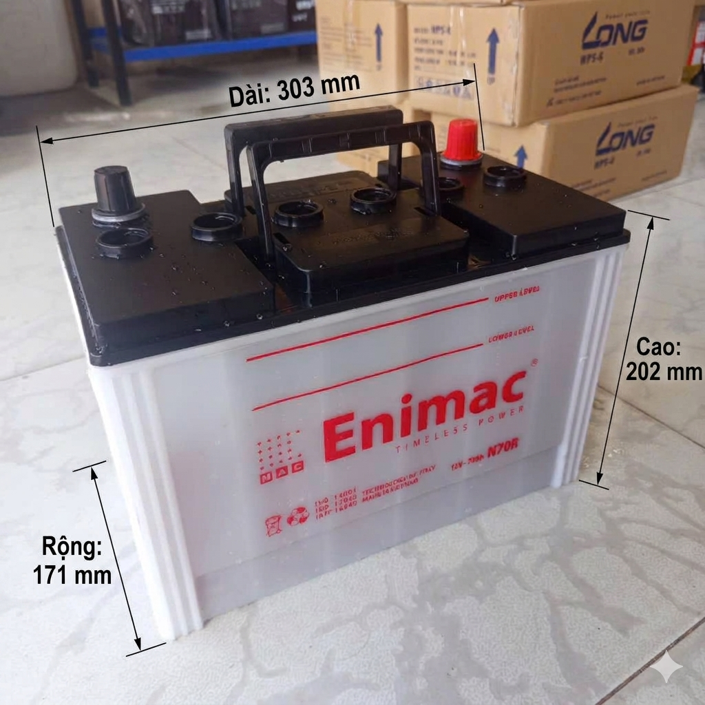 Bình Ắc Quy ENIMAC N70 (12V-70Ah)
