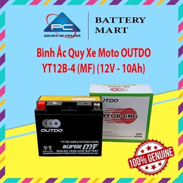 Bình ắc quy xe moto OUTDO YT12B-4(MF) 12V - 10AH