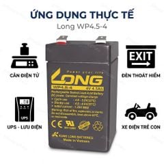 Bình ắc quy Long WP4.5-4 4V 4.5Ah ứng dụng thực tế: cân điện tử, đèn thoát hiểm, UPS lưu điện và xe điện trẻ con