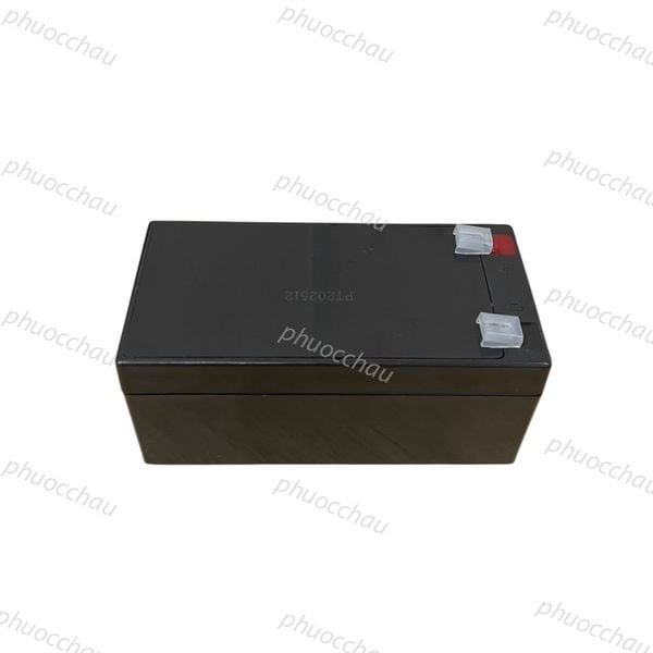 Bình ắc quy Zebra NP3.2-12 12V 3.2Ah góc nghiêng trái, cọc dẹt có nắp nhựa trắng