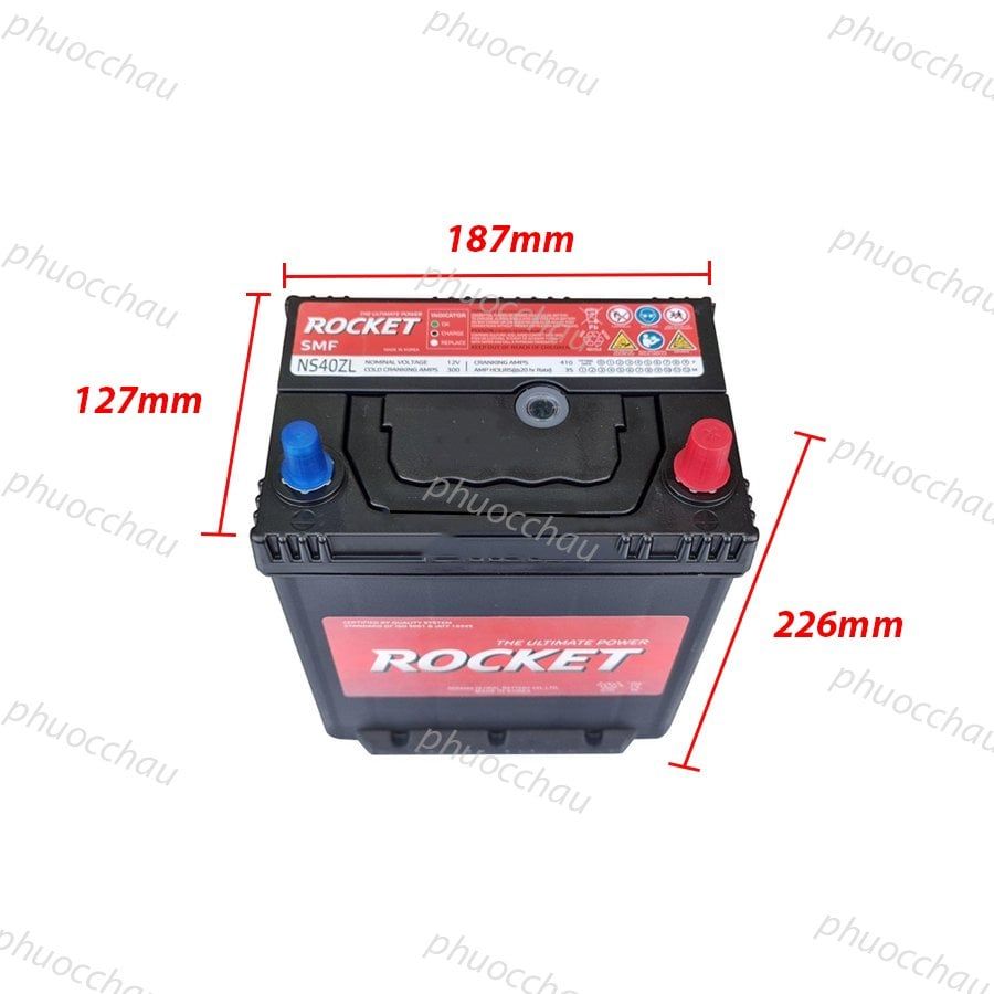Ắc Quy ROCKET SMF NS40ZL/ZLS (12V-35Ah)