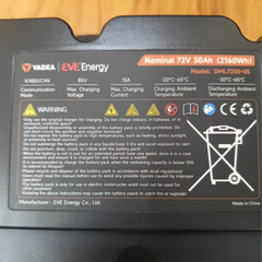 Pin Lithium, Pin phụ 72V30AH chuyên dụng cho xe máy điện YADEA Voltguard V002 U80