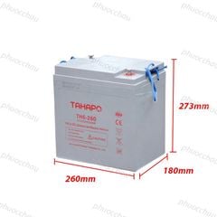 Ắc Quy Tahapo TH6-260 6V-260Ah,  ắc quy dùng cho xe điện, xe golf, xe chà sàn