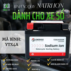Bình Ắc Quy Xe Máy Natri iOn YTX4A 12V-4Ah dùng cho WAVE RS/RSV, FUTURE FI, AIR BLADE110, Nouvo456