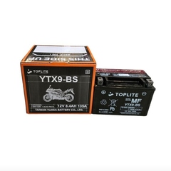 Ắc quy xe moto Toplite YTX9-BS 12V 8AH, dùng cho Honda, Yamaha, Piaggio, Kawasaki, Suzuki, Ducati, Harley Davidson.