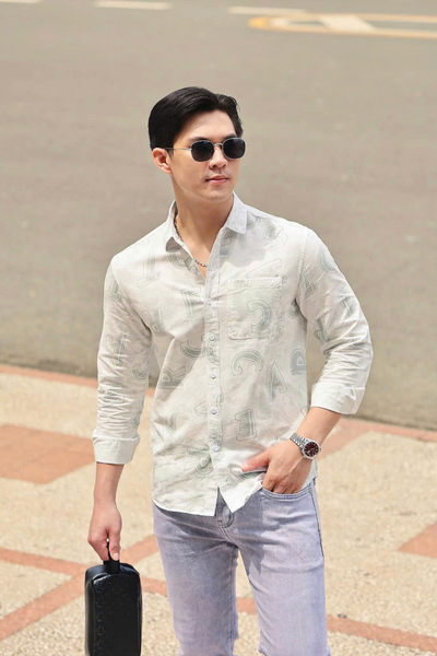 ÁO SƠ MI NAM TAY DÀI HỌA TIẾT TRẮNG - T003550