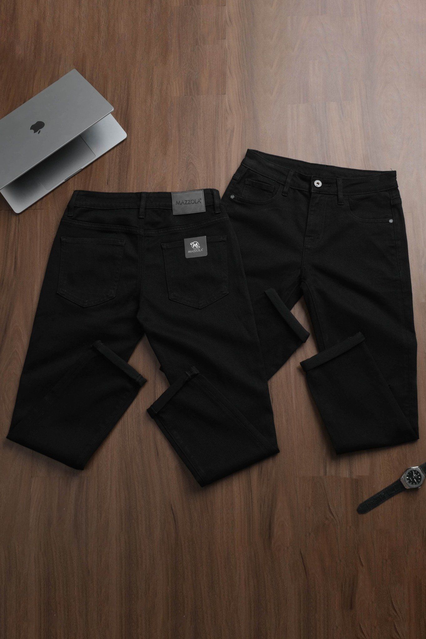 QUẦN JEAN NAM ĐEN RÁCH GỐI - P003928