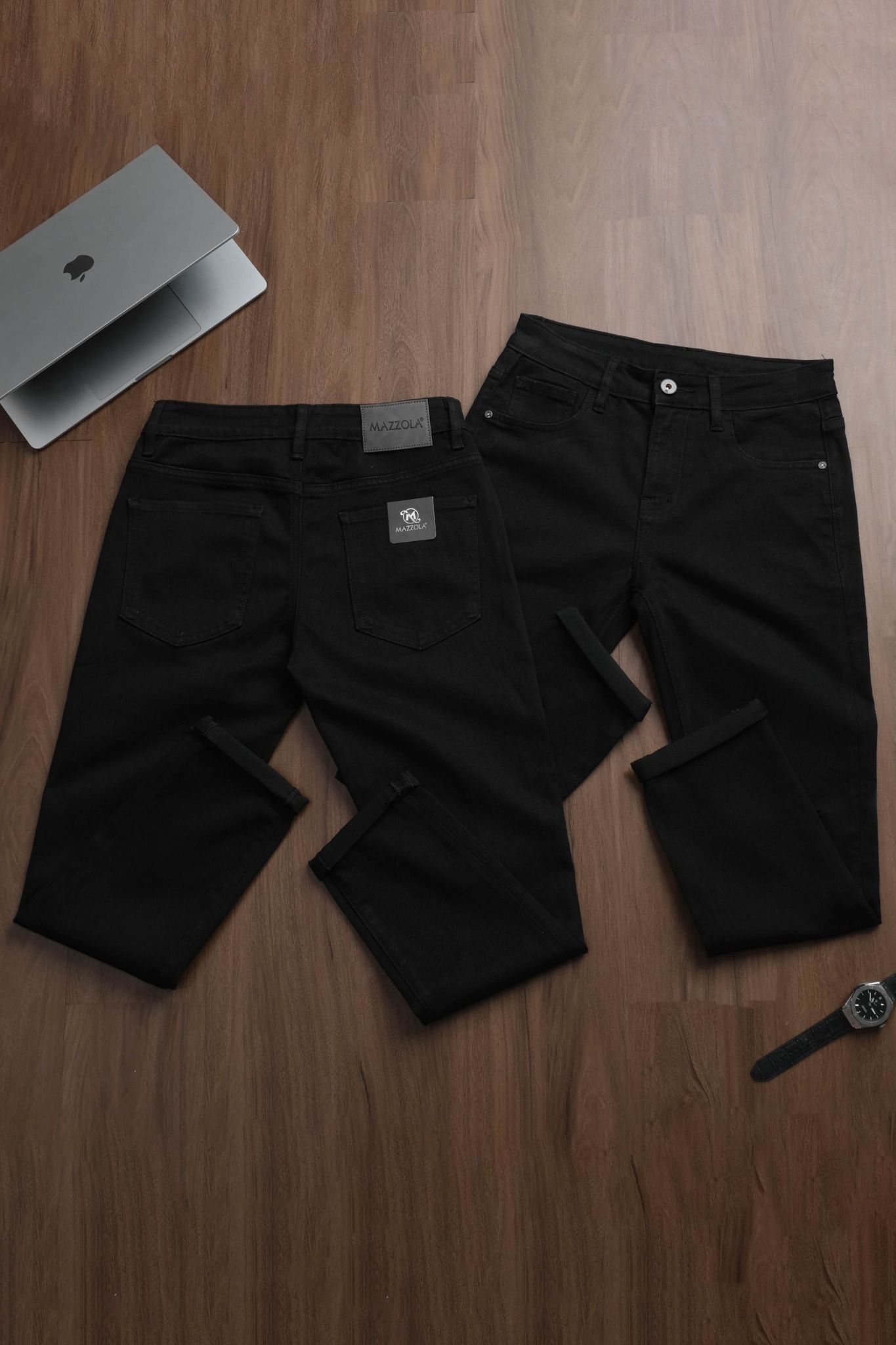 QUẦN JEAN NAM ĐEN TRƠN- E003574