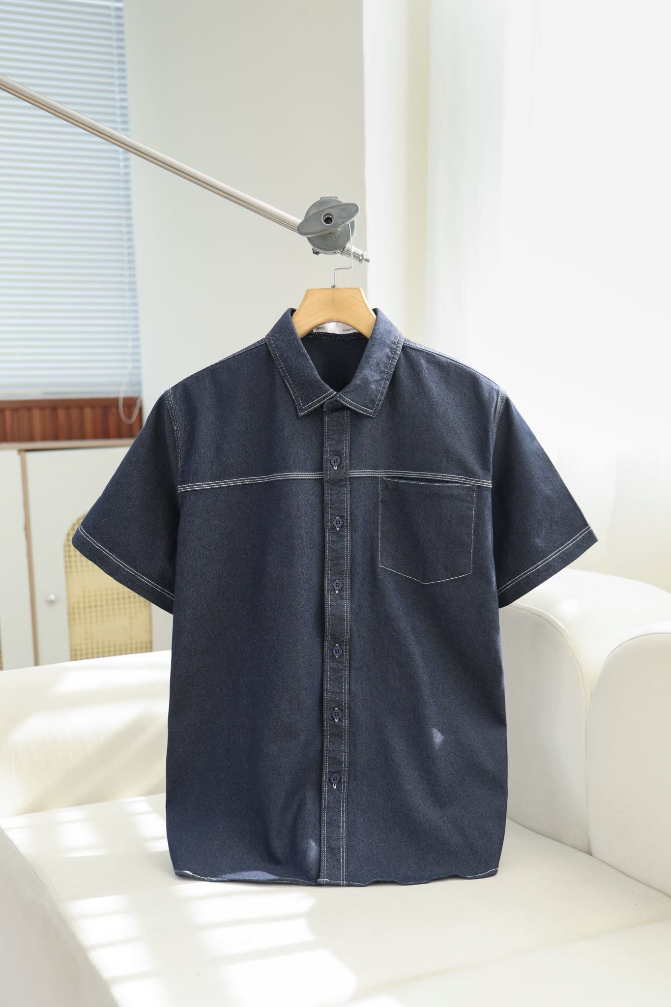 ÁO SƠ MI NAM TAY NGẮN DENIM - P004323