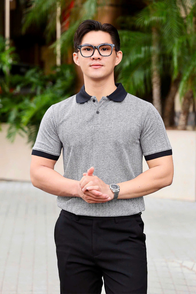 ÁO THUN POLO DỆT XÁM NHAT- VH003887