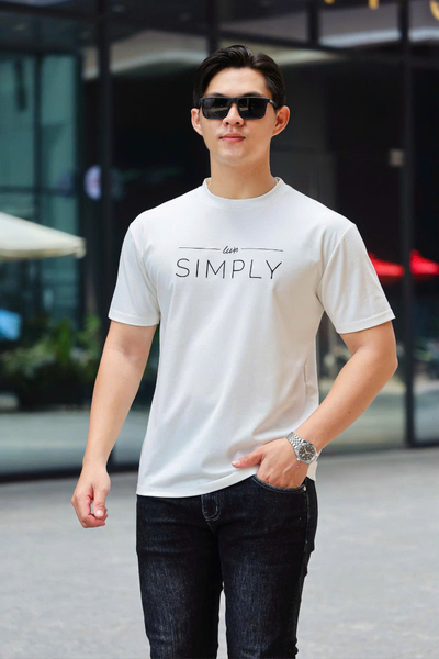 ÁO THUN CỔ TRÒN SIMPLY TRẮNG - VH003900