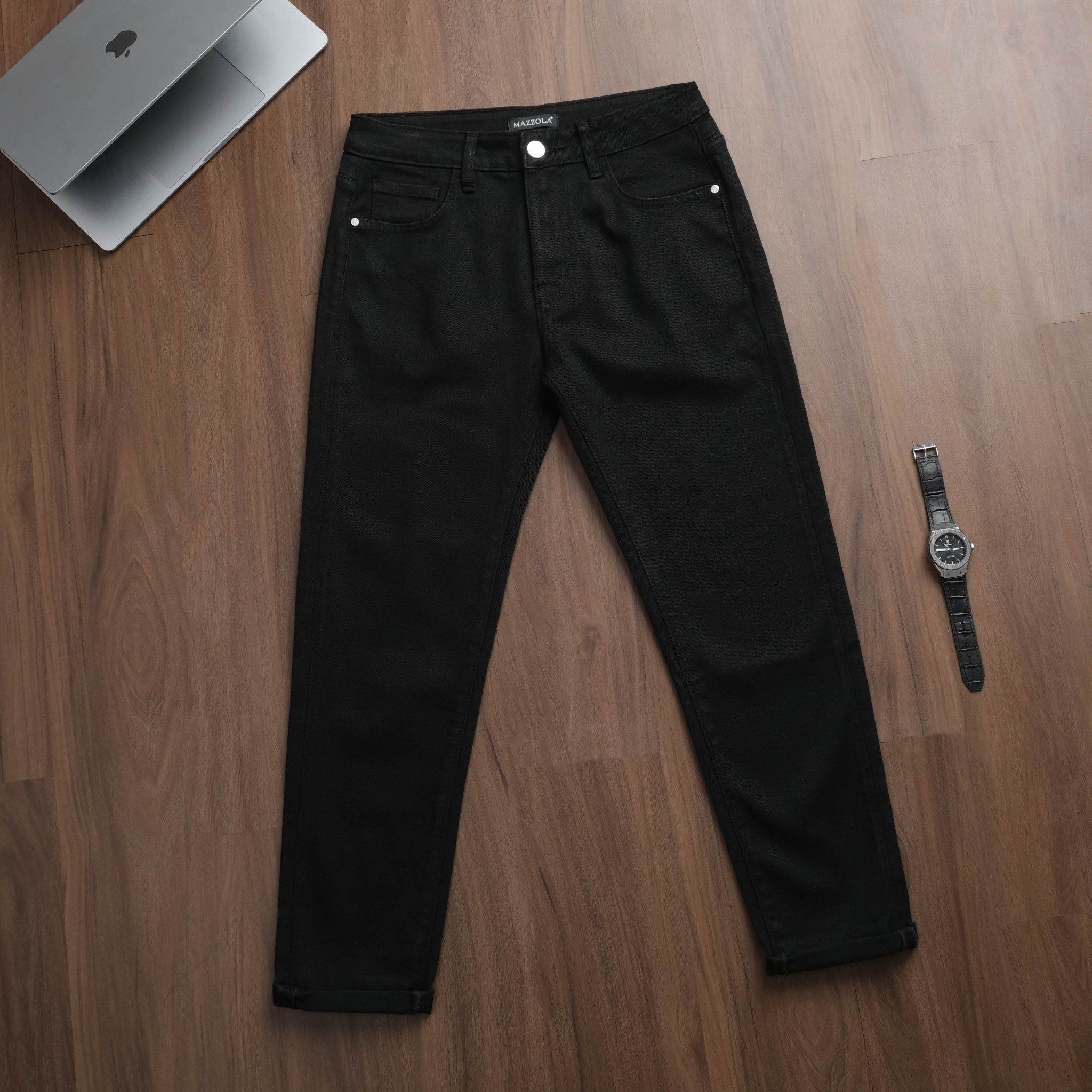 QUẦN JEAN NAM ĐEN TRƠN- E003574