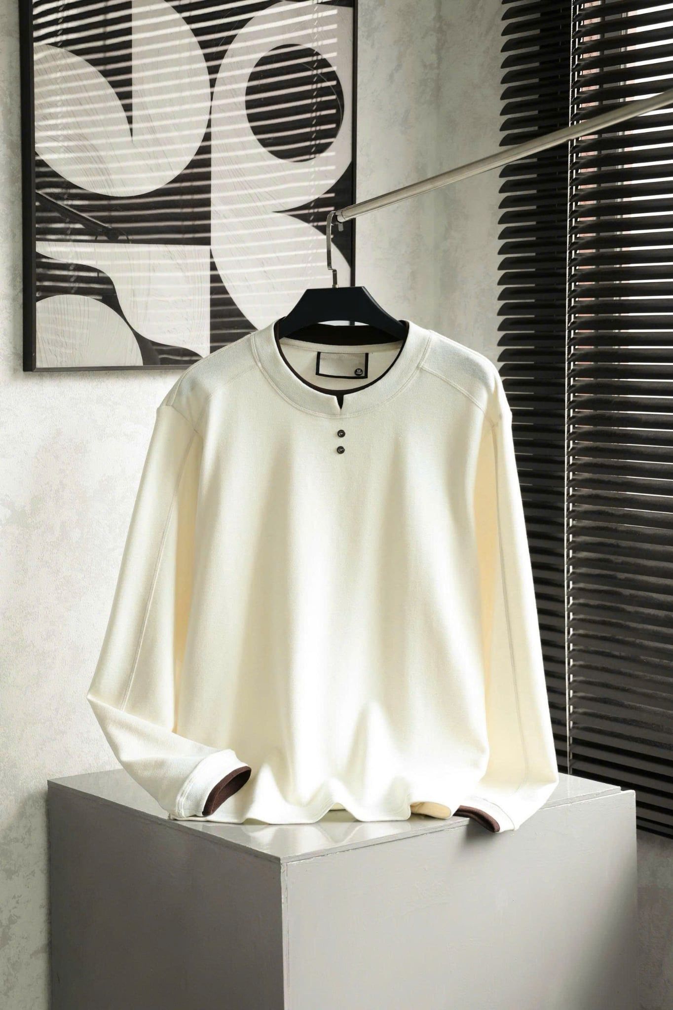 ÁO THUN NAM TAY DÀI MÀU TRẮNG - ZOE002003