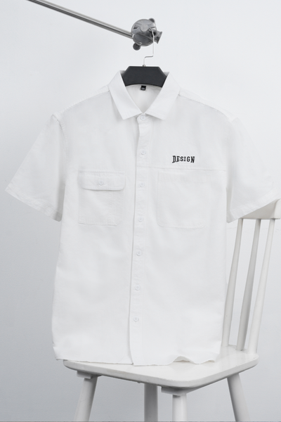 ÁO SƠ MI NAM TAY NGẮN TÚI MÀU TRẮNG T003545